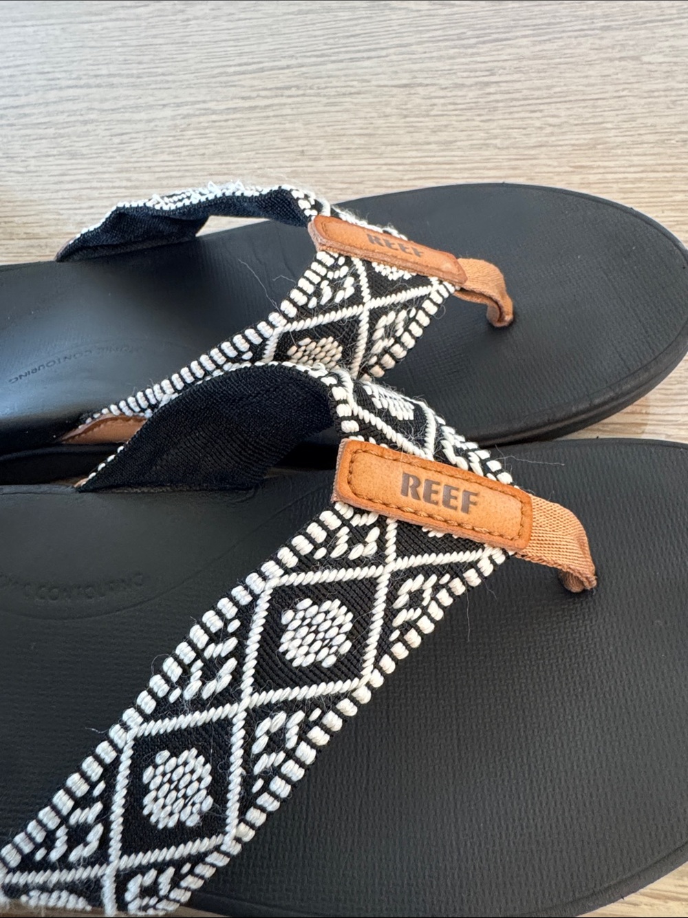 Reef Black Woven Orthotic Sandals, Women’s Size 10 - Picture 11 of 13